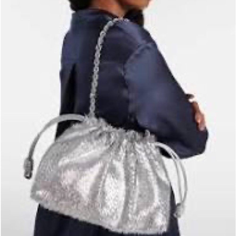 Loewe Flamenco Purse Silver Bag